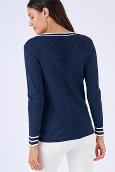 Trui platte rib fantasie