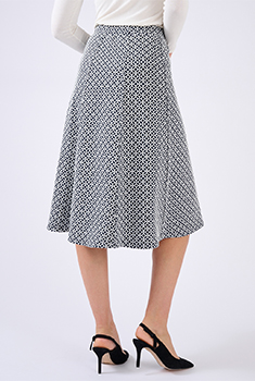 Uitlopende rok in stretch jacquard breisel