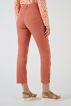 7/8e broek met knopen onderaan de pijpen