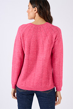 Thermolactyl trui van opengewerkt tricot met stras