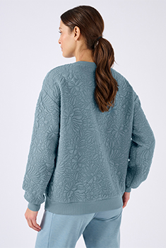 Sweat maille jacquard embossé