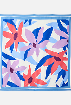 Foulard groot vierkant bloemmotief