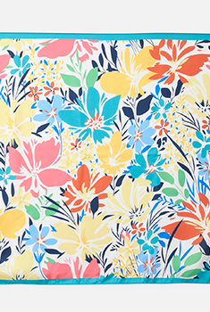 Foulard sjaal bloemmotief satijneffect