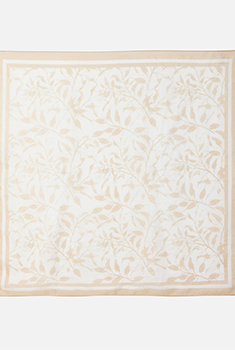 Foulard sjaal puur zijde bladerprint