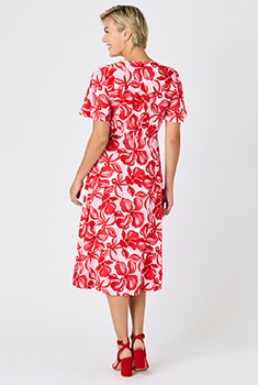 Jurk crêpe stof vlindermouwen