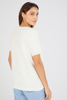 T-shirt jacquard tricot reliëf