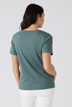 T-shirt borduurwerk pailletten zuiver katoen