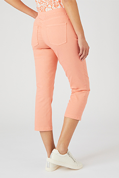 Pantacourt en gabardine de coton stretch