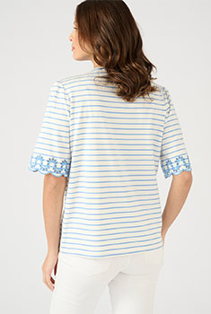 T-shirt imprimé détails brodés