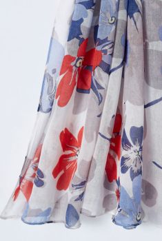 Foulard voile fluide fleuri