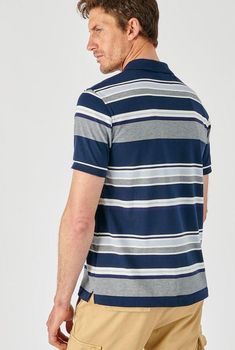 Polo maille jersey rayée