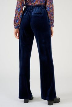 Pantalon large en velours stretch