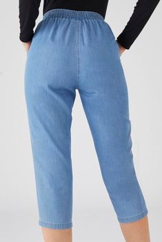 Pantacourt - Toile Chambray, pur coton