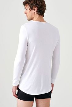 Thermolactyl T-shirt met ronde hals, geribde fleece