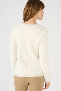 Trui jacquard pluizig breisel
