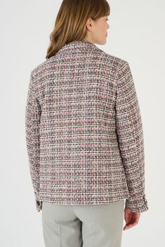 Veste doublée effet tweed fils brillants