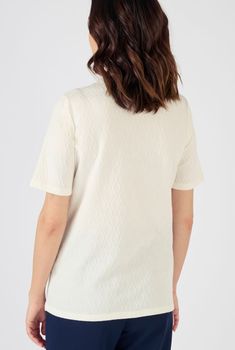 T-shirt in fantasietricot met reliëf