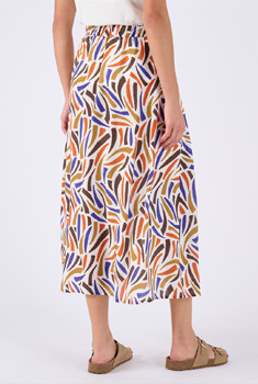 Rok volledige knoopsluiting print