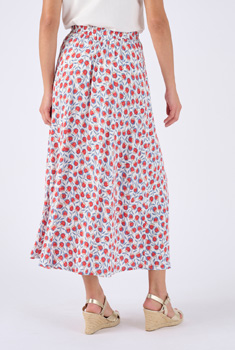 Rok knoopsluiting print tulpen