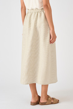Rok gestreept mix linnen en viscose