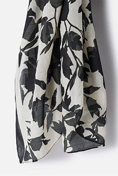 Foulard sjaal contrasterende plantenprint