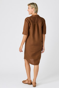 Jurk kaftan mix van linnen