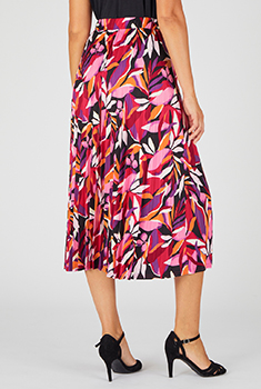 Pull-on rok in plissétricot met stretch