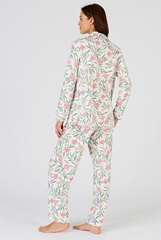 Pyjama van jerseytricot met knopen