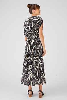 Lange jurk in crêpe *zuivere viscose Lenzing™ EcoVero™