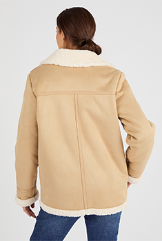 Veste effet peau lainée