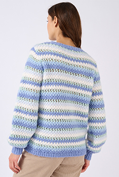 Pull manches ballon rayé