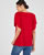 T-shirt van getextureerd tricot met sierkraag