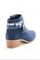 Boots croûte de cuir vachette déperlant et pampilles fantaisie