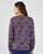 Gebloemd T-shirt in stretch crêpe stof met glanzend garen