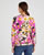 Gilet maille moelleuse côtelée imprimé fleurs