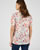 T-shirt in gebloemde crêpe met stretch