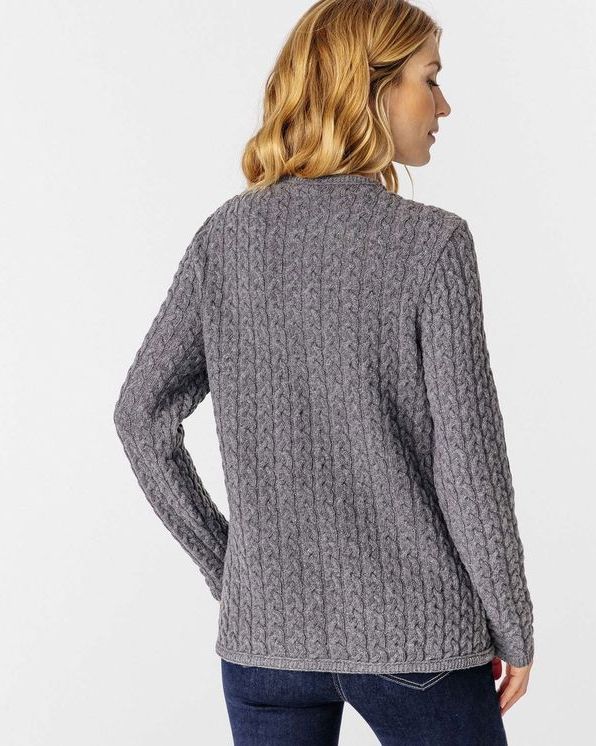 Cardigan lambswool mélangée torsadée