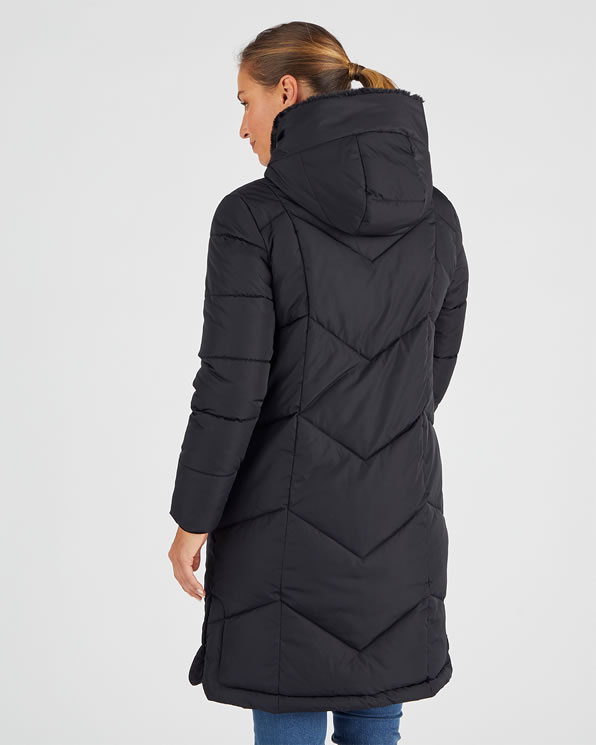 Lange parka, brede kraag, voering van Thermolactyl