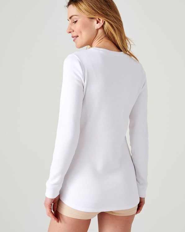 Thermolactyl T-shirt met lange mouwen, geborstelde fleece