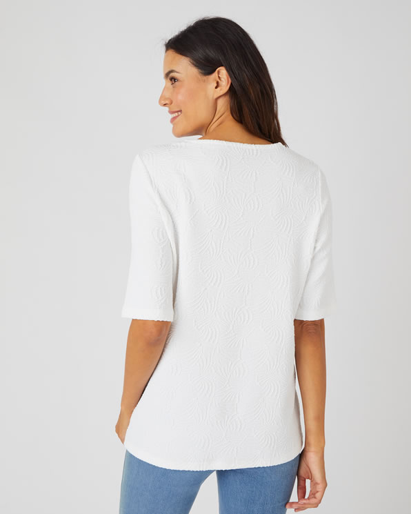 T-shirt in jacquardtricot met reliëf