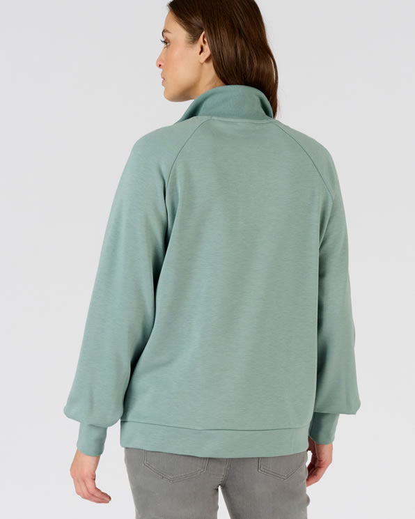 Fleece sweater Troyer kraag met ritssluiting