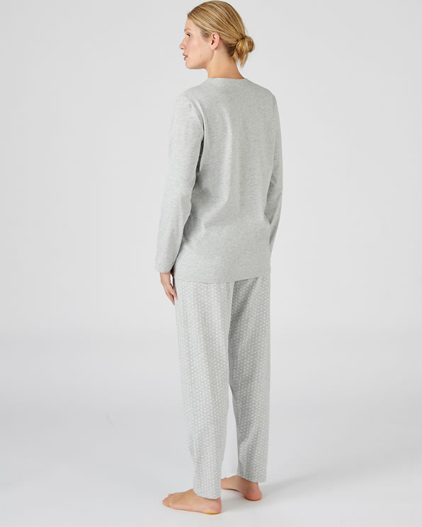 Pyjama jersey pois pur coton peigné