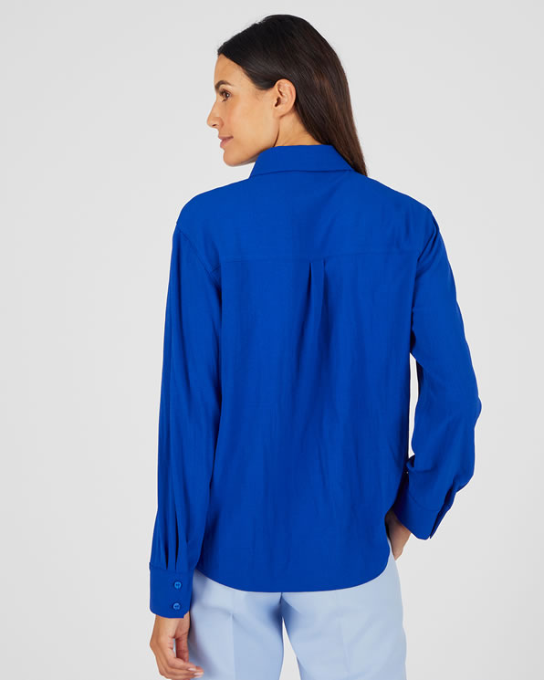 Effen blouse in reliëfstof