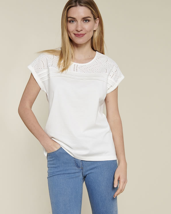 T-shirt pur coton brodé