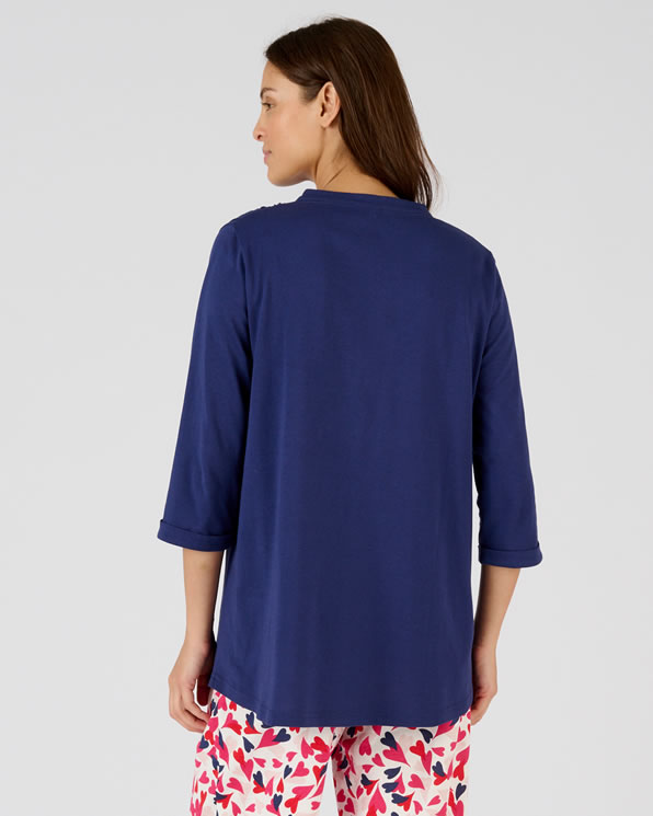 Pyjamashirt van zuiver gekamd katoen