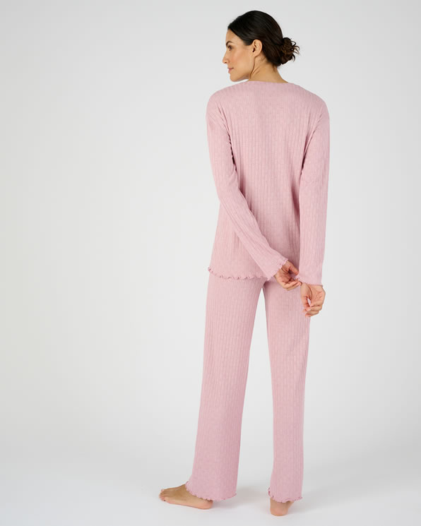 Pyjama van pointelle-breisel