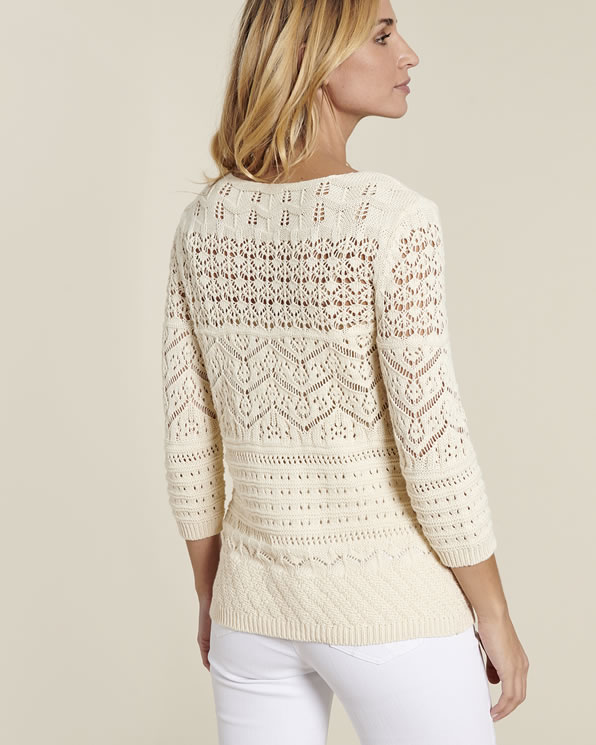 Pull met ajour, zuiver katoen