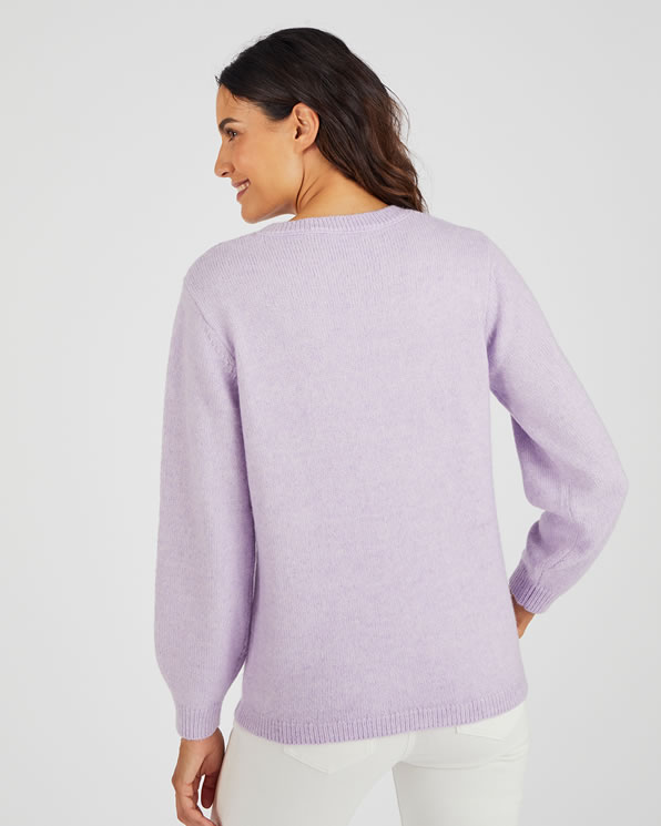 Pull doux broderie fleur