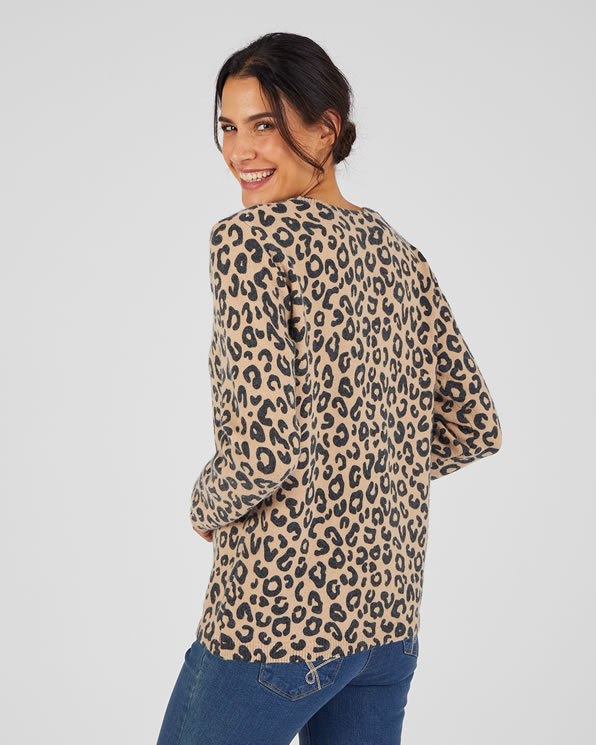 Trui met dierenprint Thermolactyl