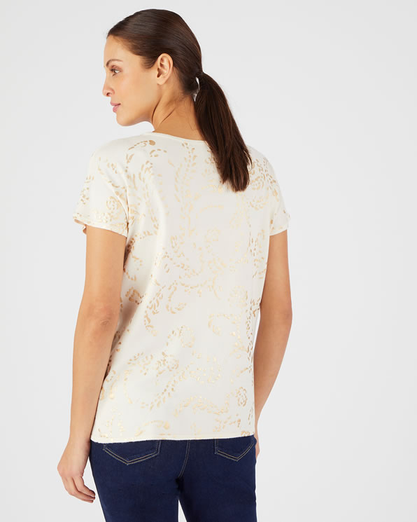 Trui met glanzende print
